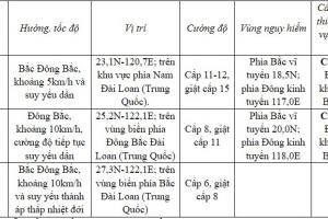 Tin bão số 5 Krathon mới nhất: Sóng cao 10 mét, biển động dữ dội